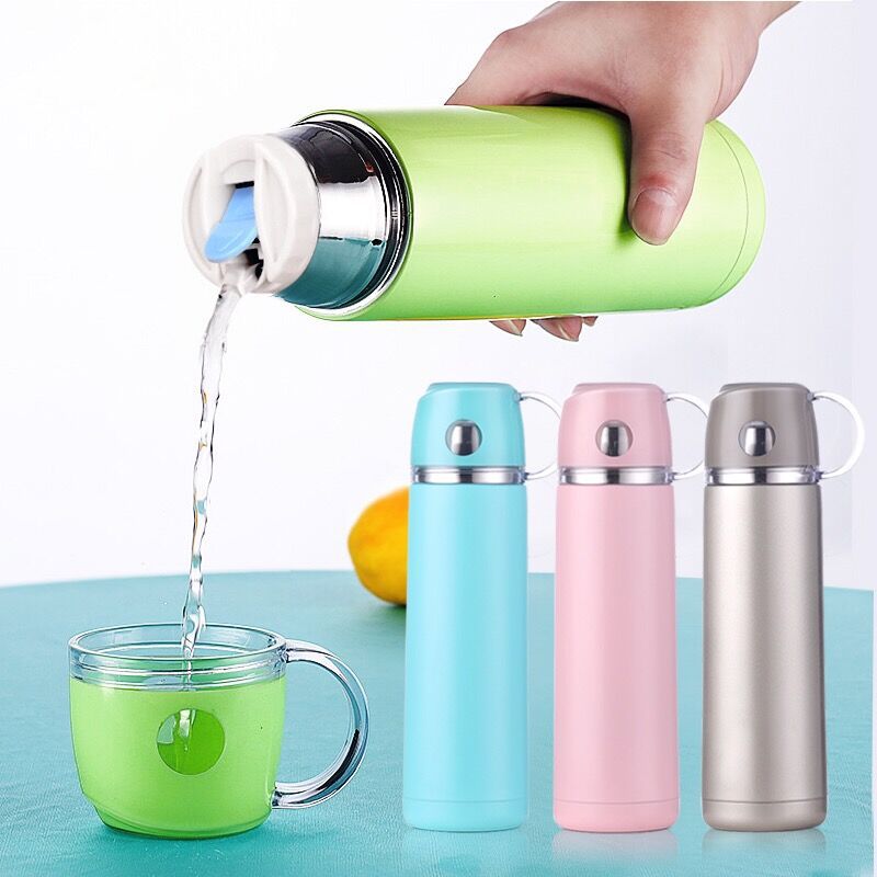 Transparent lid stainless steel insulated cups, children's water cups, creative business promotion gifts, customized cups, factory direct sales