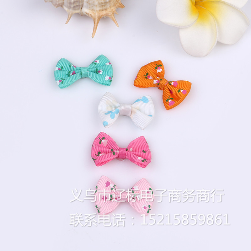 新款韩版饰品 甜美可爱印花蝴蝶结 手工diy百搭饰品配件 厂家直销