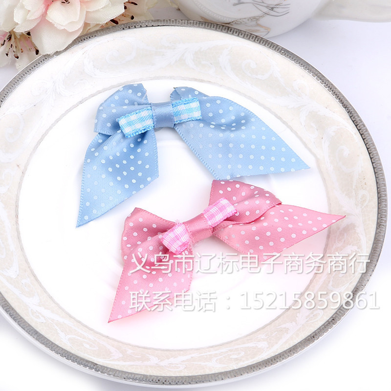 批发红蓝色刀叉格子节蝴蝶结配饰 DIY小清新饰品配件 厂家直销