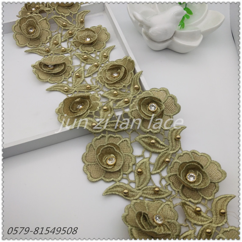 High-end water-soluble all-gold thread lace