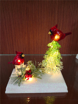 圣诞小鸟发光摆件圣诞树 厂家出口欧美 爆款 wish亚马9