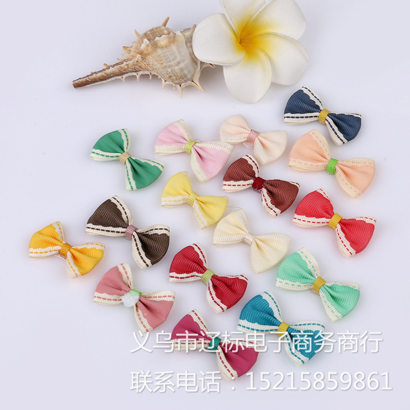 新款韩版可爱大蝴蝶结 发夹头饰涤纶饰品配件 手工缎带蝴蝶结图