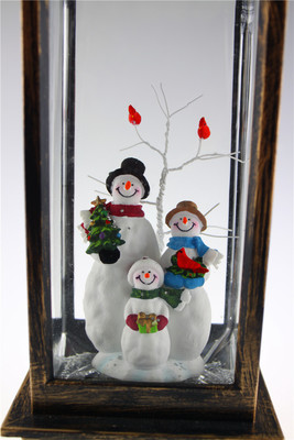 Christmas wind lamp painted gold snowman red bird LED light ornaments 594 European home
