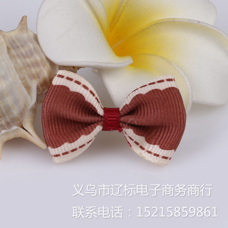 新款韩版可爱大蝴蝶结 发夹头饰涤纶饰品配件 手工缎带蝴蝶结细节图