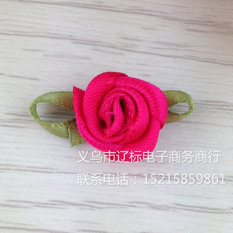 新款韩版饰品 手工diy服饰发饰材料 精美布艺玫瑰饰品配件 批发产品图