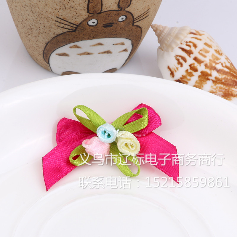 日韩新品 DIY可爱配饰配饰三朵玫瑰花蝴蝶结饰品辅料 厂家批发产品图