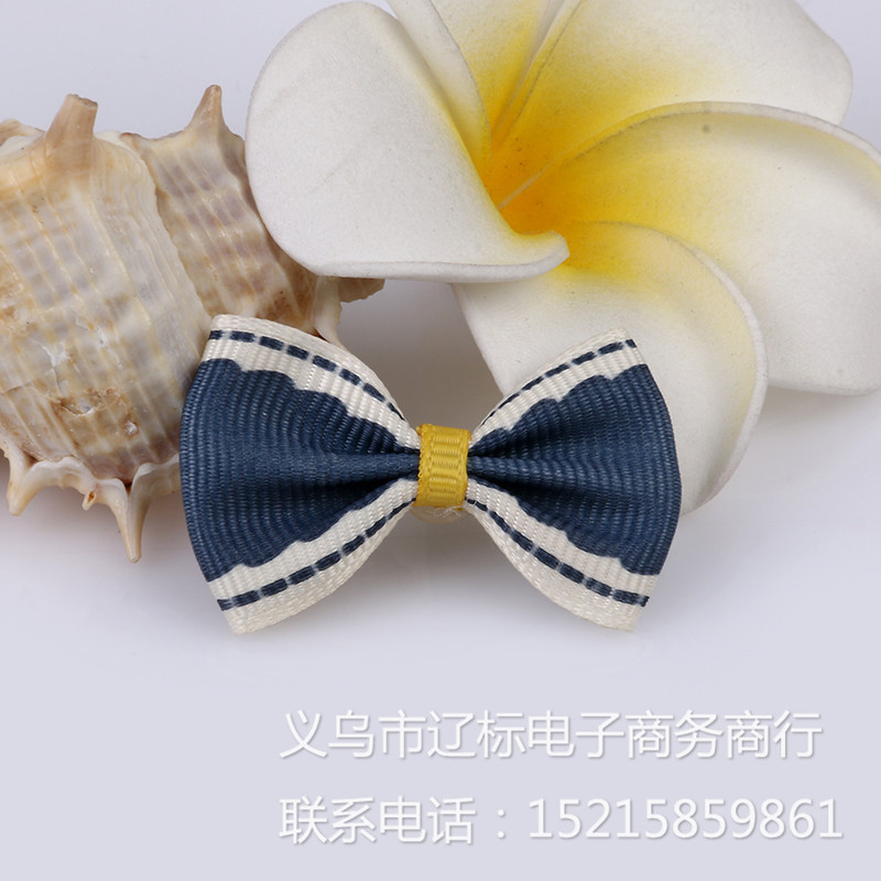 新款韩版可爱大蝴蝶结 发夹头饰涤纶饰品配件 手工缎带蝴蝶结产品图