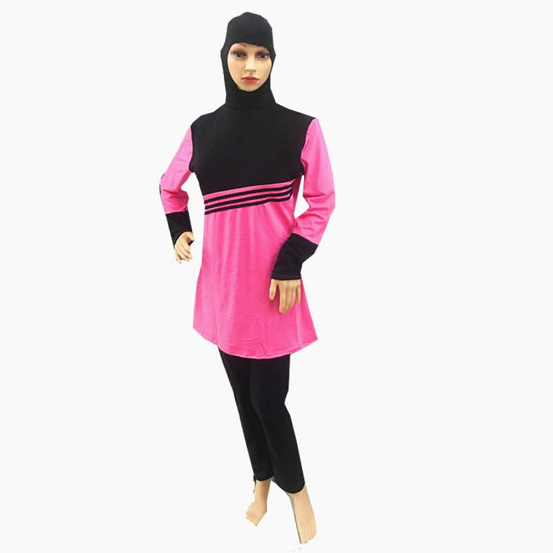 穆斯林泳衣女士游泳衣二件套分体保守泳装防晒泳衣冰姿叶