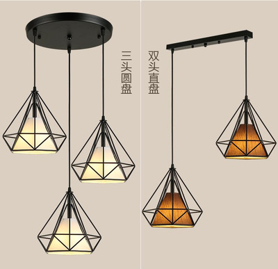 Modern and simple restaurant, single-head chandelier, office, personalized diamond chandelier, coffee shop, clothing store, iron chandelier Application Scenario