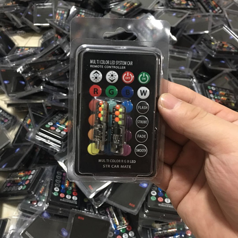Automotive led width indicator light, seven-color flashing remote control COB small bulb ambient light, 12V decorative light Specification image