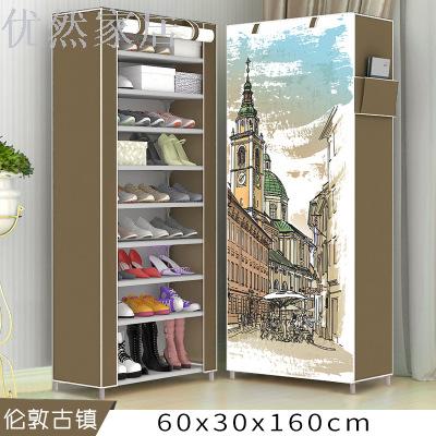10 floor, 9 grid roller shutter non-woven shoe cabinet thumbnail