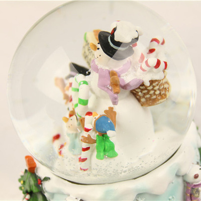 圣诞水晶球能量球水球雪人礼物LED发光摆件雪花飘雪旋转31细节图