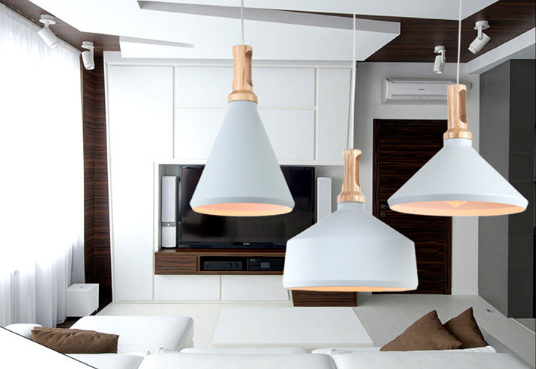 Simple experimental bottle pendant lamp with three heads Application Scenario