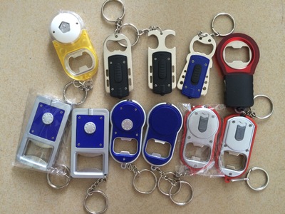 LED light-emitting elliptical gourd-shaped beer bottle opener keychain light