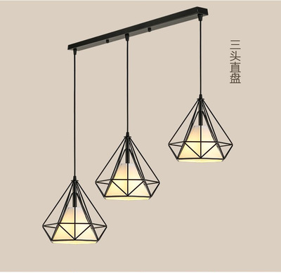 Modern and simple restaurant, single-head chandelier, office, personalized diamond chandelier, coffee shop, clothing store, iron chandelier full figure