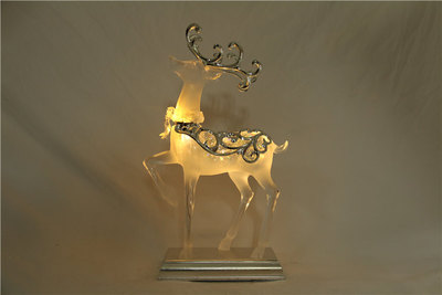 圣诞水晶发光摆件小麋鹿 厂家出口欧美爆款 金色红色16