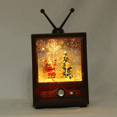 圣诞电视发光雪人圣诞老人摆件 欧美爆款亚马逊33