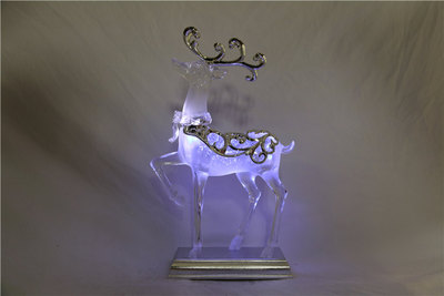 圣诞水晶发光摆件小麋鹿 厂家出口欧美爆款 金色红色16产品图