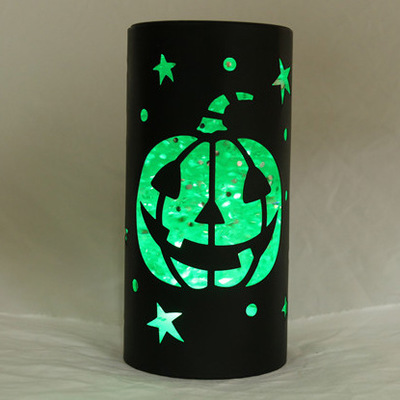 Light cylinder Pumpkin face bat Bird Christmas Halloween LED Light decorations candlestick 141