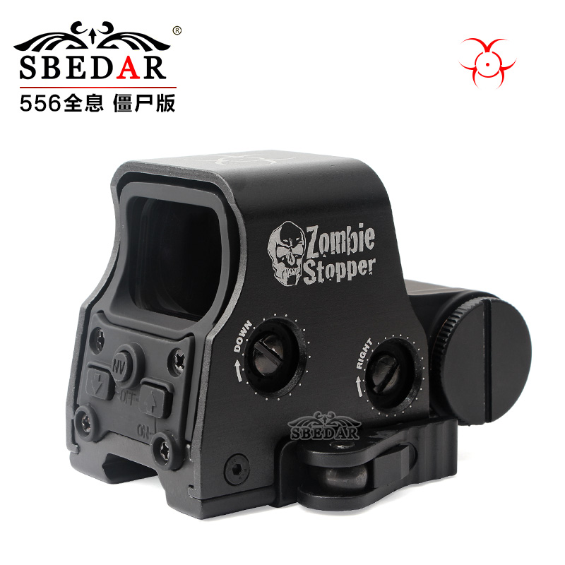 Zombie fast release 556 inside red and green dot holographic sight