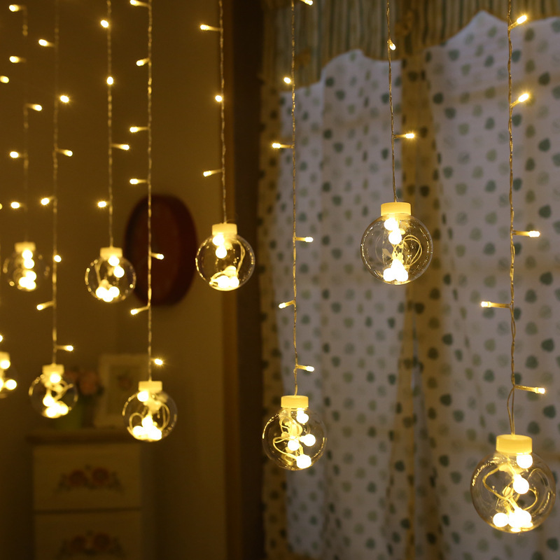 LED star lights with Christmas and New Year wishing ball lights decorated courtyard lights