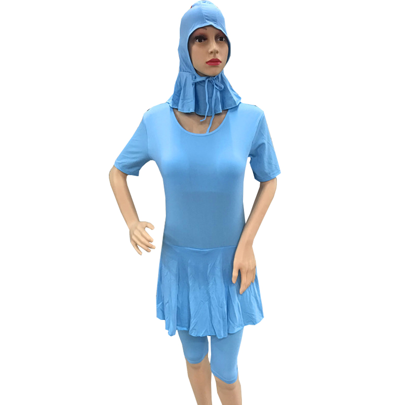 穆斯林泳衣保守妇女游泳衣阿拉伯泳装图