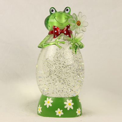 水晶青蛙小领带 LED发光飘雪摆件 厂家出口欧美爆款 460产品图