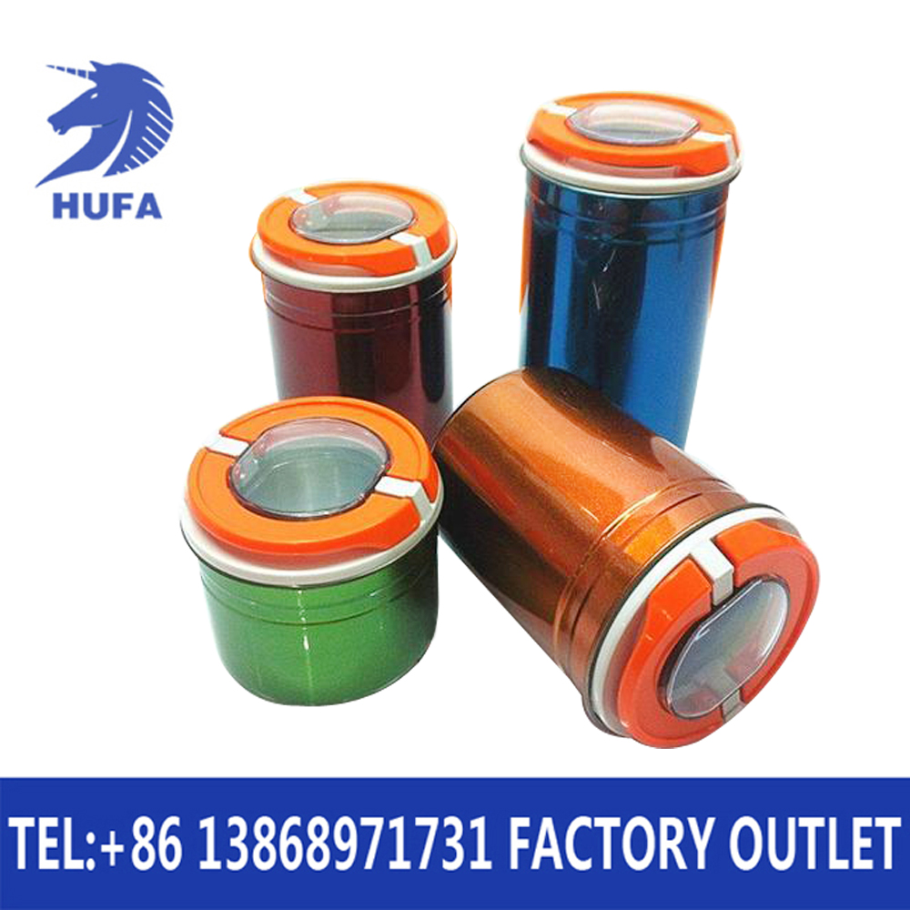 Four-piece set of stainless steel sealed cans, sealed cans, storage cans, tea cans, and colored fresh-keeping sealed cans Application Scenario