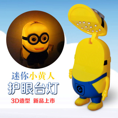 3D minions desk lamp children learn to read night lights mini minions eye protection desk lamp