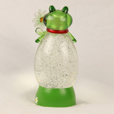 水晶青蛙小领带 LED发光飘雪摆件 厂家出口欧美爆款 460细节图