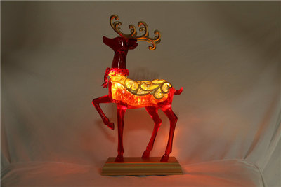 圣诞水晶发光摆件小麋鹿 厂家出口欧美 爆款 wish亚马逊8细节图