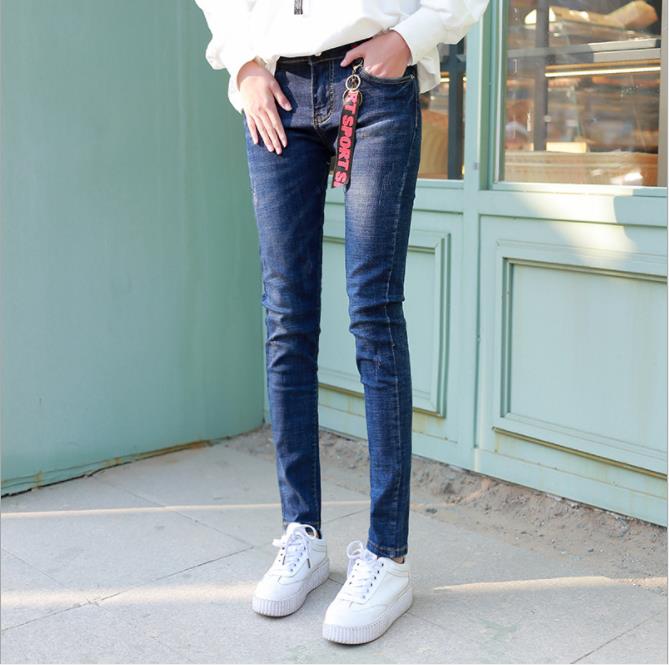 2018 Autumn Korean version new high-elasticity pencil skinny women's denim trousers Application Scenario