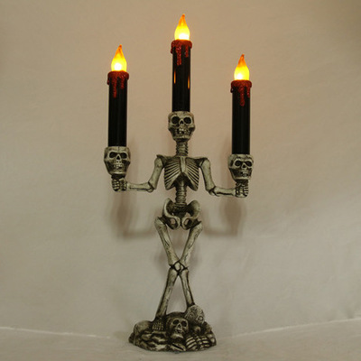 Skeleton candlestick bedside lamp Christmas Halloween LED lighting decoration suction stick manufacturer export 157