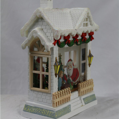 圣诞房子城堡飘雪发光 圣诞老人礼物 厂家出口欧美爆款431产品图