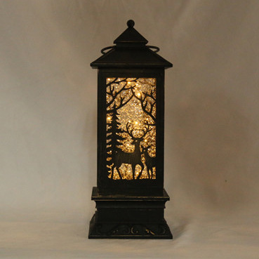 风灯圣诞双鹿小麋鹿发光雪花摆件 欧美爆款 58