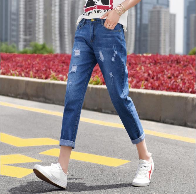 High-waisted jeans for women, new autumn student pants, loose Korean style, versatile straight leg