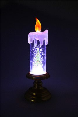 圣诞中油蜡烛灌油闪片 LED发光摆件 厂家出口欧美爆款578产品图