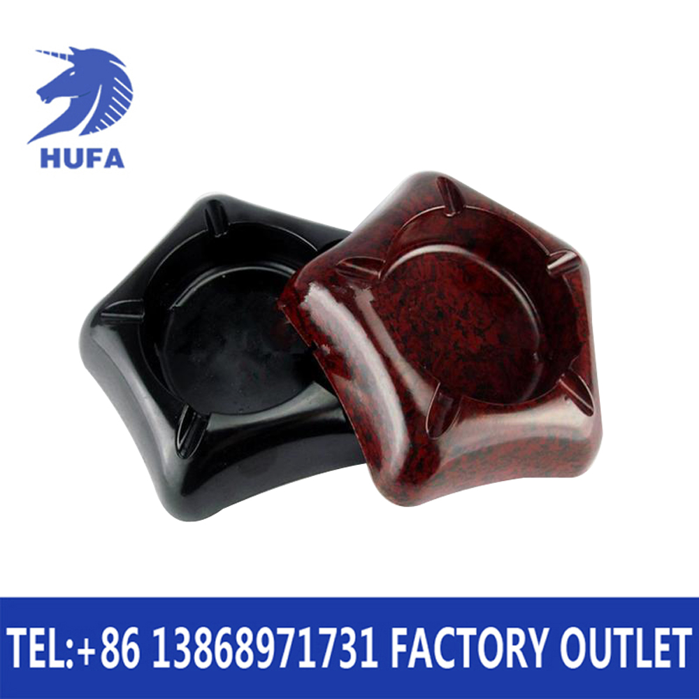 五角星烟灰缸黑/棕色硬塑烟灰缸酒店烟灰缸五角烟灰缸图