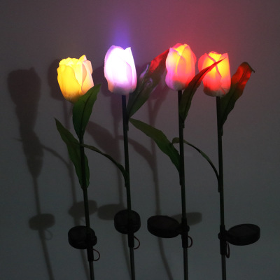 Solar landscape light simulation tulip lamp ground light courtyard decorative light solar led tulip light