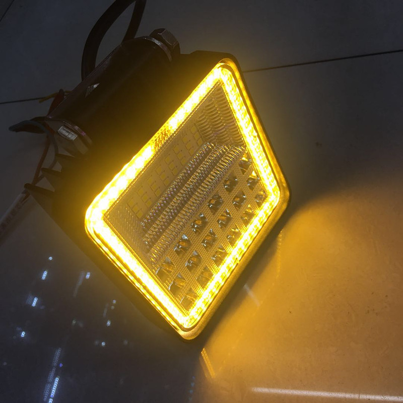 Truck LED headlights, ultra-bright 42W work light strips, yellow light coils, square spotlights, truck led auxiliary lighting Specification drawing