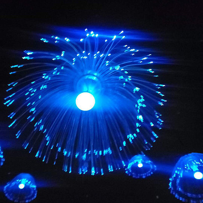 Outdoor waterproof festival decorative light diameter 80cm fiber optic jellyfish light Outdoor LED jellyfish light