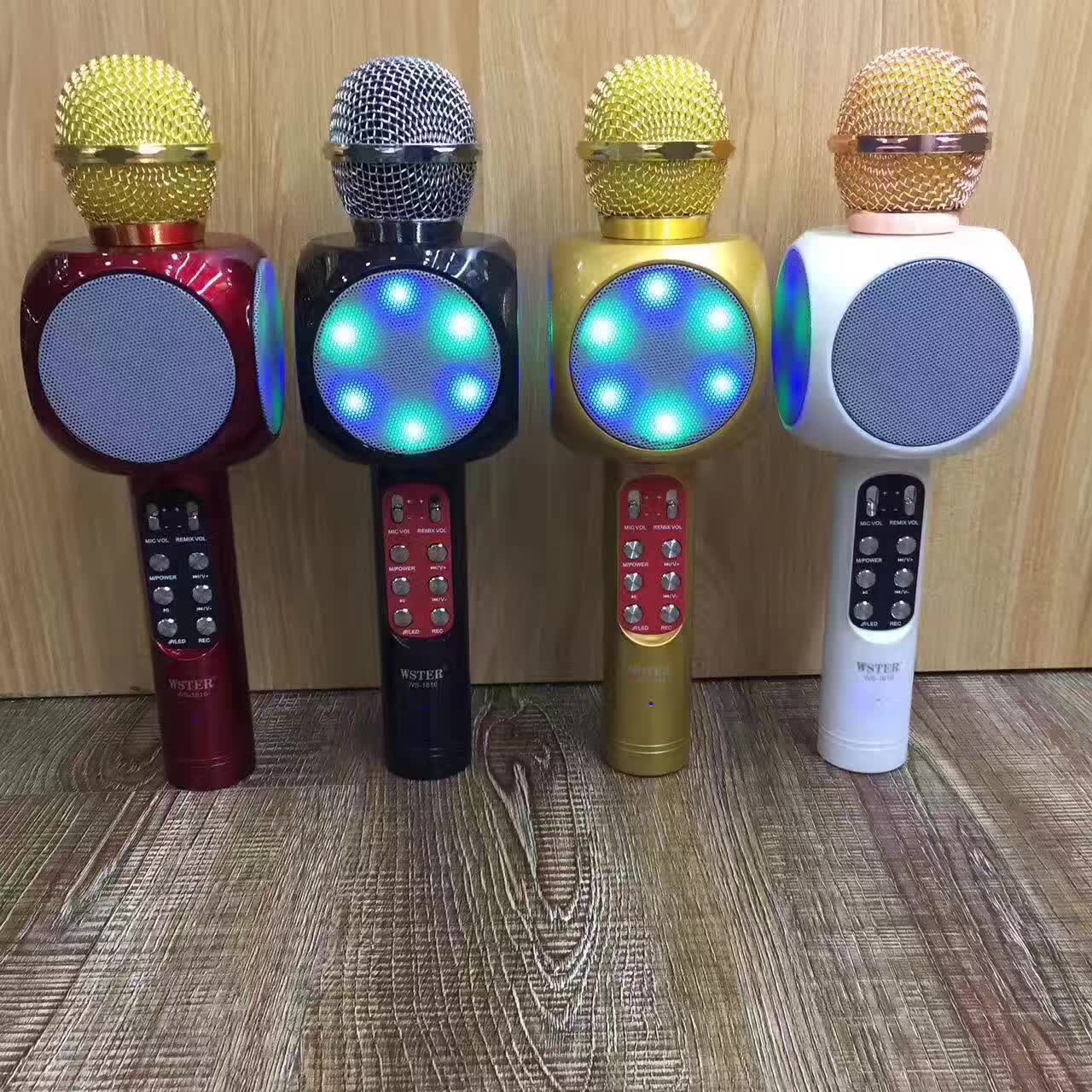 Microphone Bluetooth sing bar with colorful mic microphone star K song artifact insert card