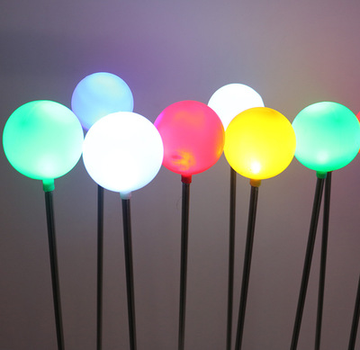 Led outdoor landscape lamp stainless steel pole inserted ground ball reed lamp lighting festival decorative lights details Picture