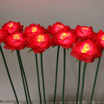 led玫瑰花灯 仿真玫瑰花海 12cm新款玫瑰插地灯 多种颜色可选