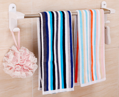 Bathroom sucker towel rack bathroom stainless steel single rod towel rack thumbnail