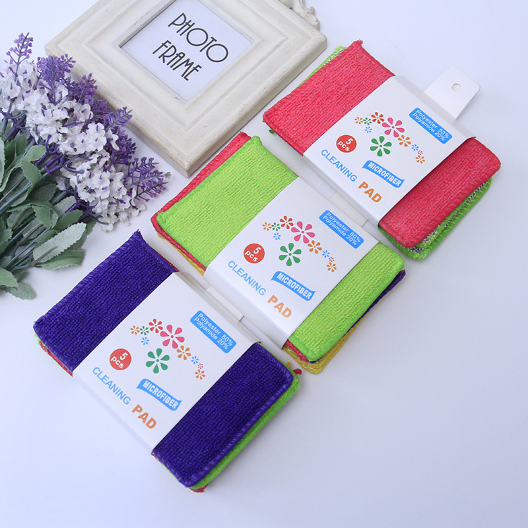 Kitchen cleaning daily necessities plain clean oil free easy cleaning wire mesh thick sponge cloth