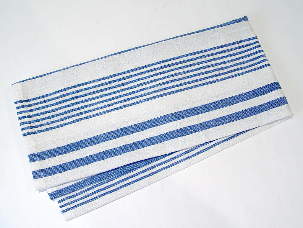 European pure blue striped cotton and linen tea towel household articles thumbnail