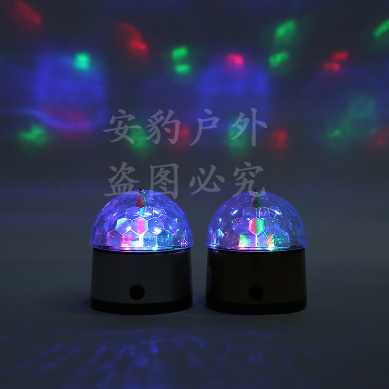 LED七彩电池款舞台灯 酒吧七彩水晶魔球 圣诞星空灯 礼品促销定制