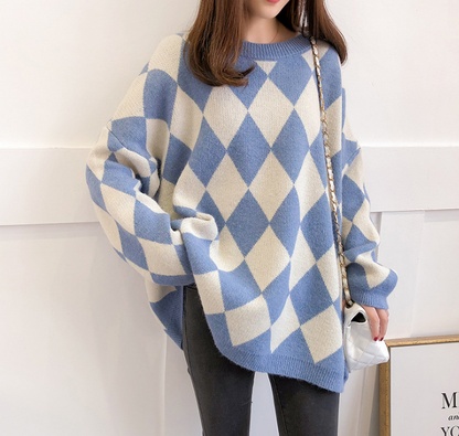 Crew-neck pullover for girls fresh student bottoms