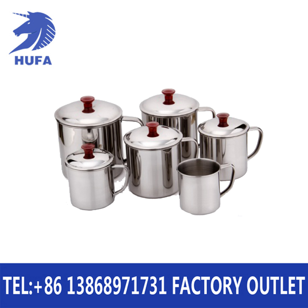 Stainless steel cup with lid water cup/Practical thickened stainless steel cup drinking cup